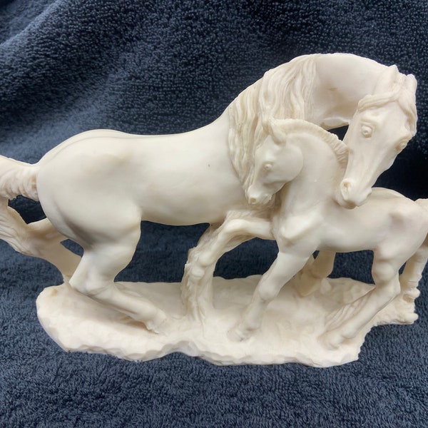 Standing mare and foal figurine