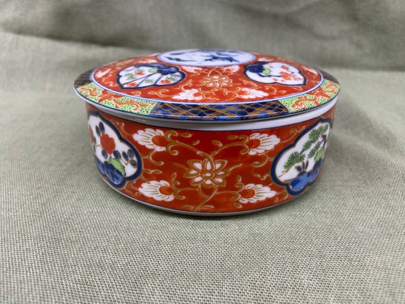 Asian Porcelain Trinket Box with Lid - image 4