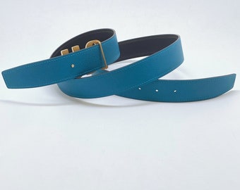 US Tariff Absorbed - Handmade 32mm genuine calf leather reversible belt strap also a replacement belt for any 32mm buckle