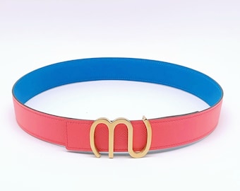 US Tariff Absorbed - Handmade 32mm genuine calf leather reversible belt strap size 75 also a replacement belt for Hermes 32mm buckle