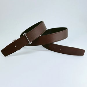 US Tariff Absorbed - Handmade 38mm genuine calf leather reversible belt strap size replacement belt for any 38mm buckle