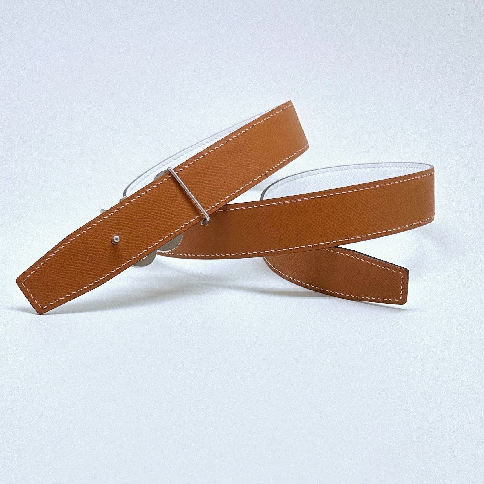 Black Togo leather belt, Handmade Calf leather belt for men LB086