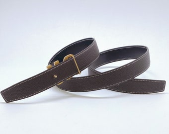 US Tariff Absorbed - Handmade 32mm genuine calf leather reversible belt strap also a replacement belt for any 32mm buckle