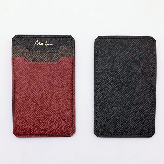 Handmade Epsom Calf Leather Credit Card Holder Free Shipping 