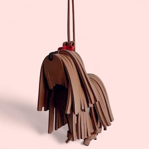 US Tarif Absorbed - Taschenanhänger für Hunde aus Kalbsleder