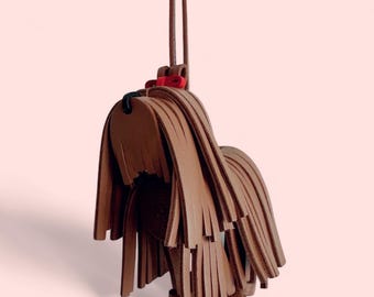 US Tariff Absorbed - Handmade calf leather dog bag charm