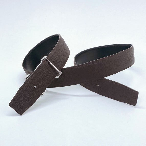 Cintura Uomo In Pelle Reversibile 30 Mm - Vera Pelle, Fibbia Metallica, Regalabile In Scatola Regalo (Blu/Nero, Bordeaux/Nero, Marrone/Nero)