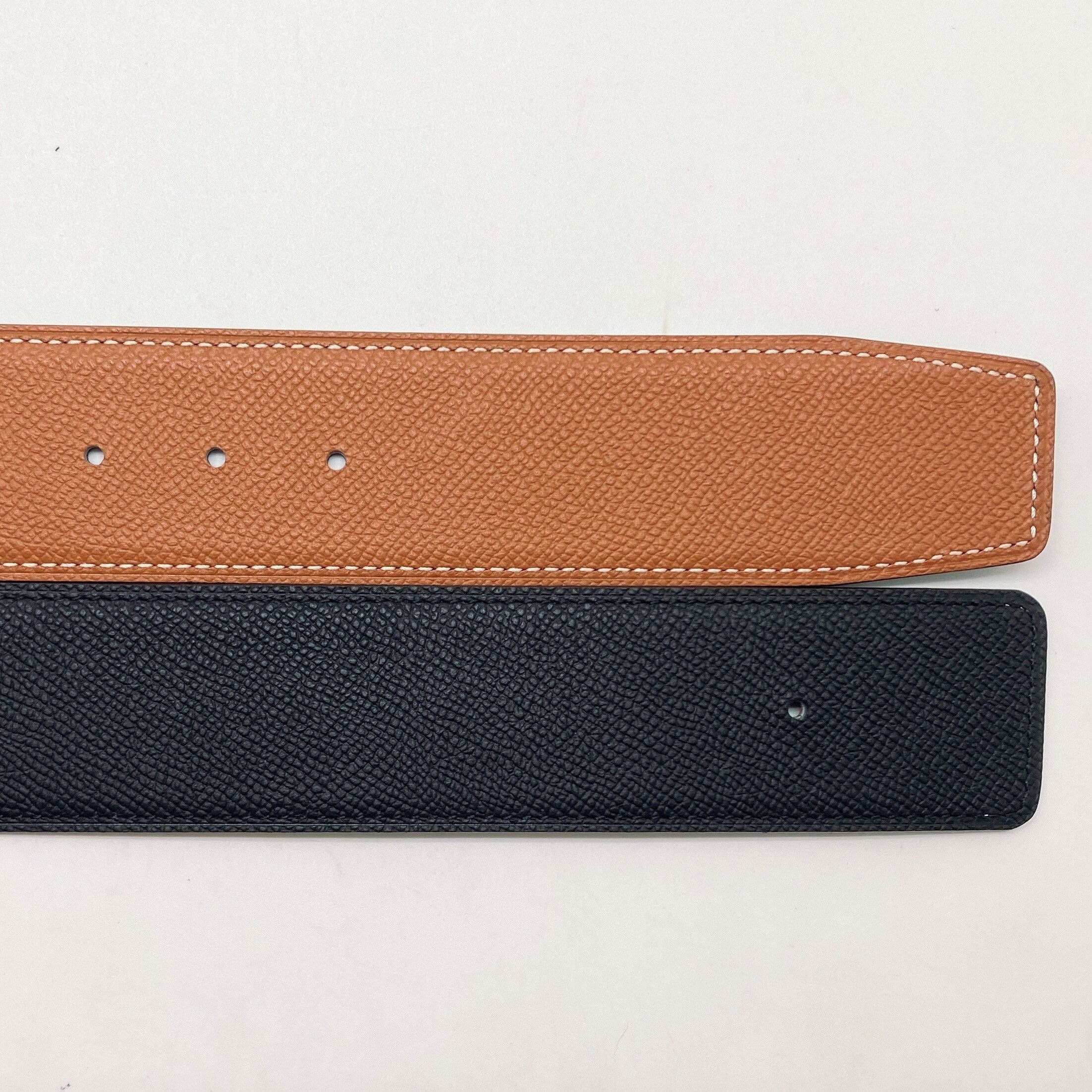 Handmade 42mm Genuine Calf Leather Reversible Belt Strap