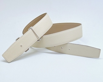 Arancel estadounidense absorbido: correa de cinturón reversible de piel de becerro de 38 mm hecha a mano. También es un cinturón de repuesto para cualquier hebilla de 38 mm.