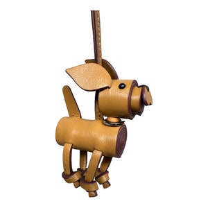 US Tarif Absorbed - Handgemachter Beagle Hund Kalbsleder Taschenanhänger
