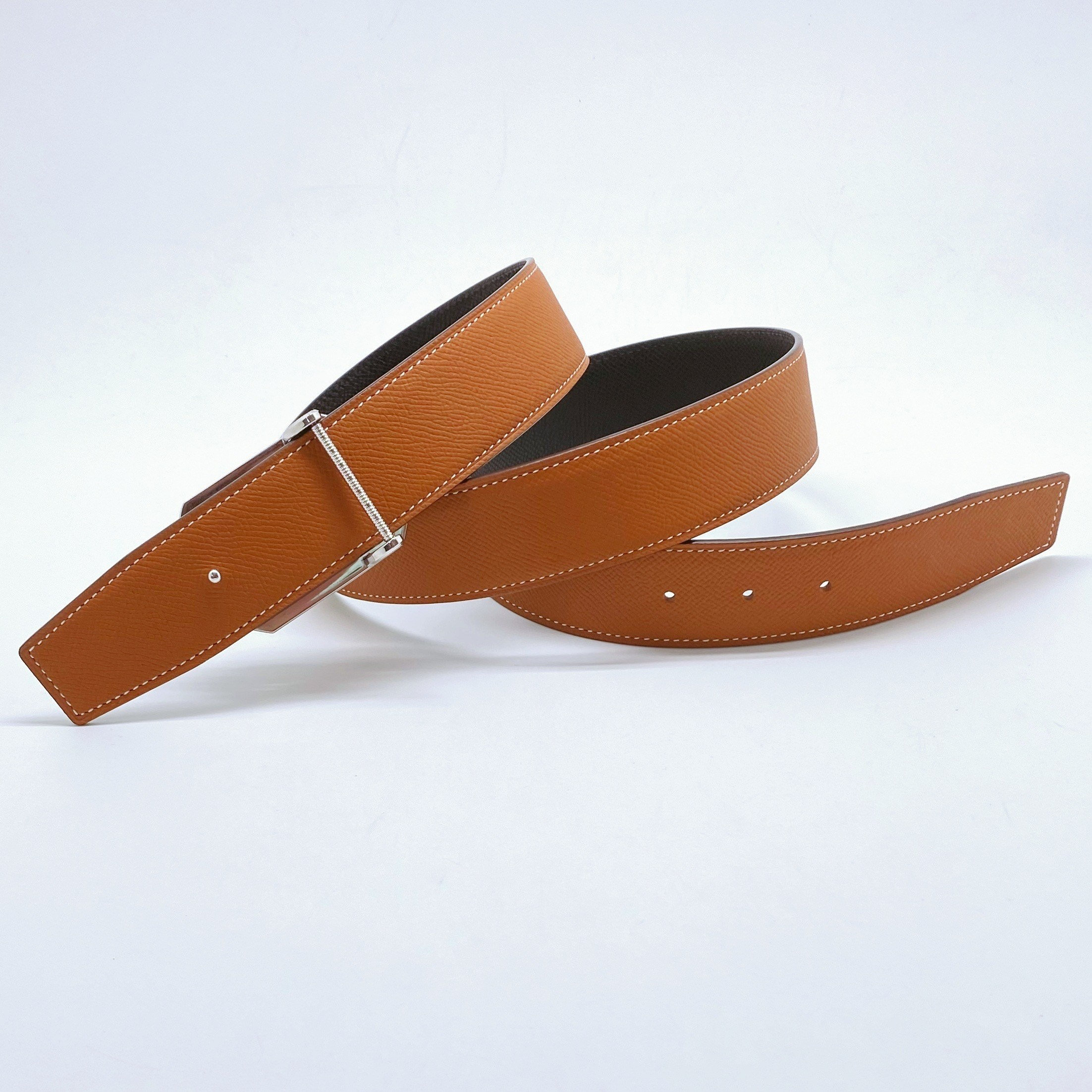 Behold, a Handcrafted 38mm Genuine Clad Leather Reversible  display picture 2