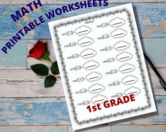 Math worksheets for kids, printable 1st grade worksheets, Addition math download, Preschool worksheets, Printable homeschool