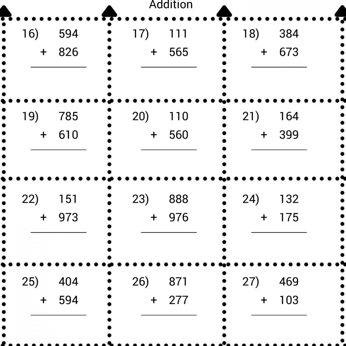 Math Worksheets For Kids Addition Kids Math Learning 3 Digit