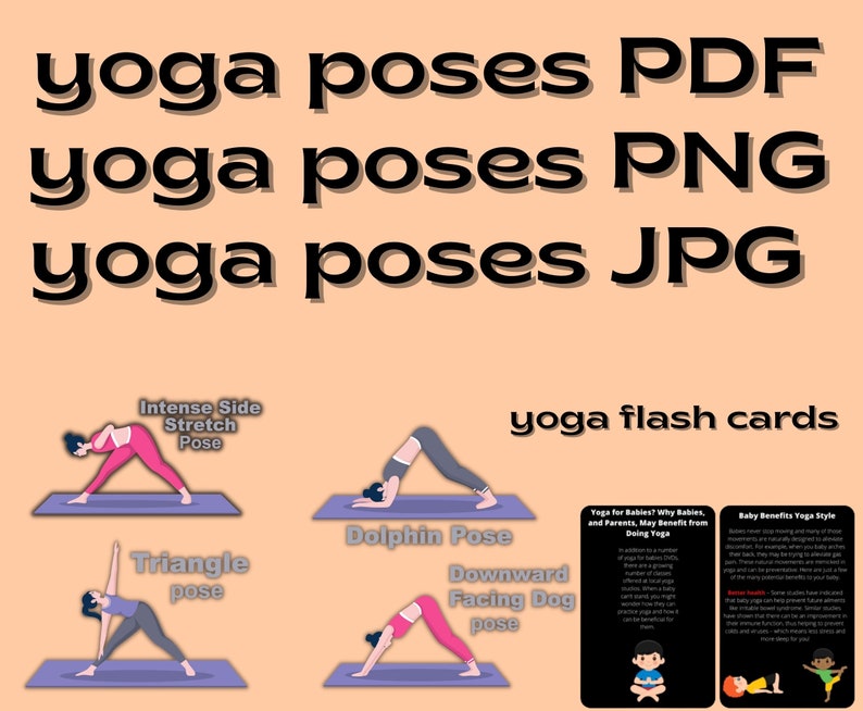 Yoga Flashcards Yoga Poses Montessori Printable Cards Yoga | Etsy