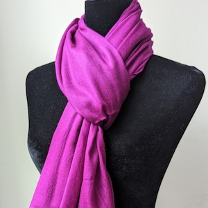 Handmade Magenta Pashmina Scarf: Delicate Wool Stole Wrap