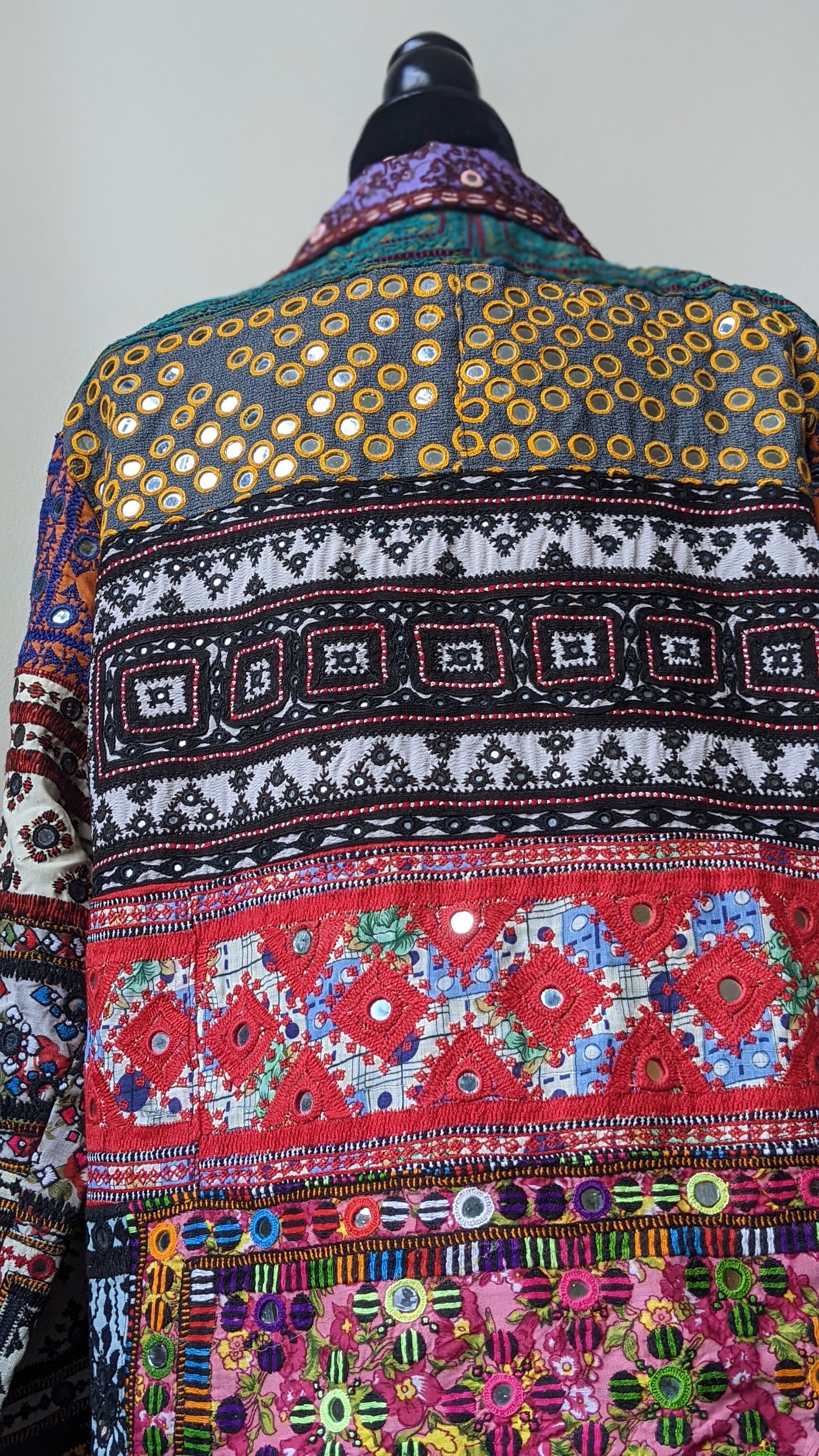 【プリン】patchwork embroidery lace jacket Summer Streetwear Embroidery Lace Patchwork Sexy Denim