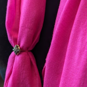 Handmade Neon Pink Pashmina Scarf: Delicate Wool Stole Wrap