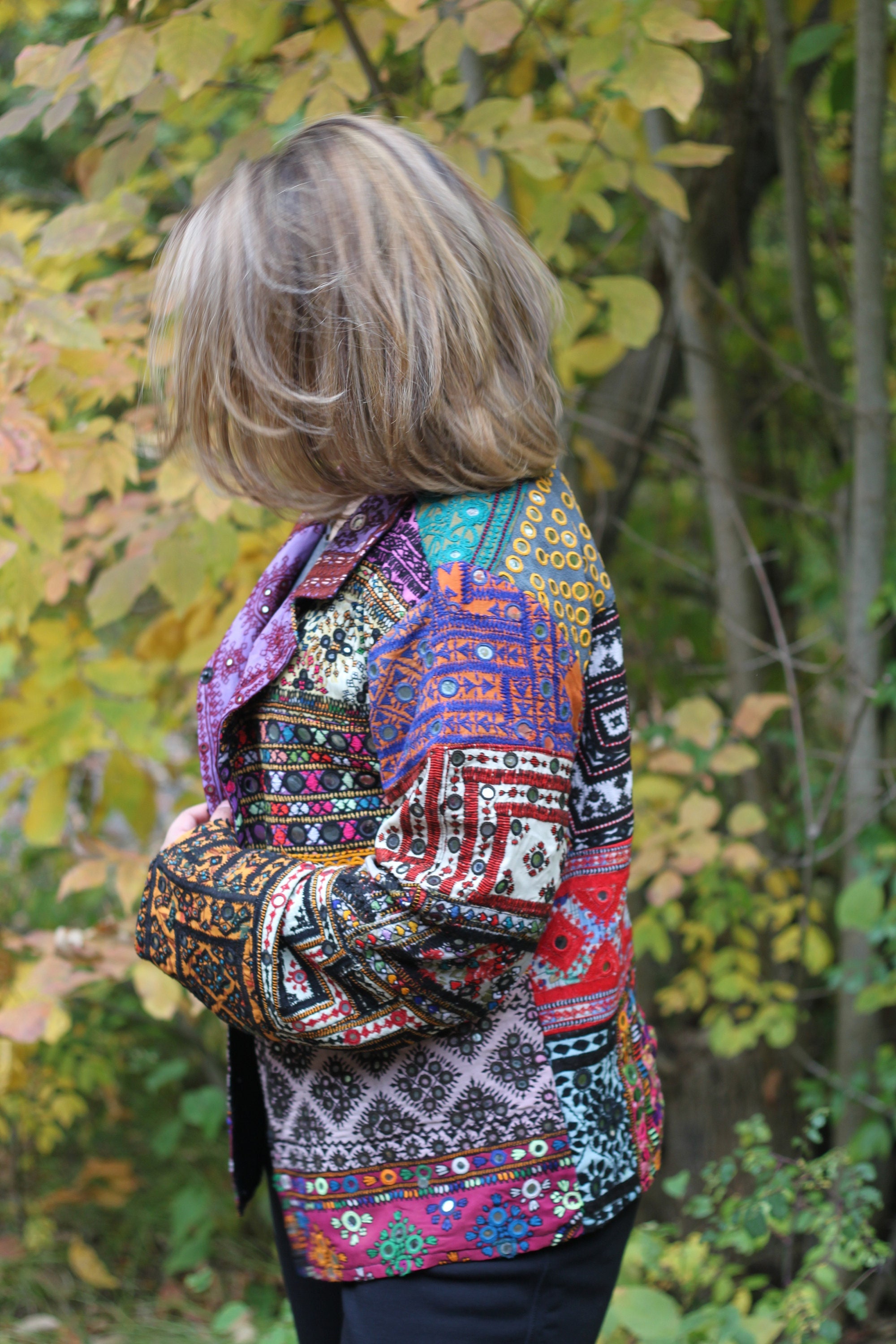 Patchwork Jacket, Handmade Embroidered Bohemian Unisex