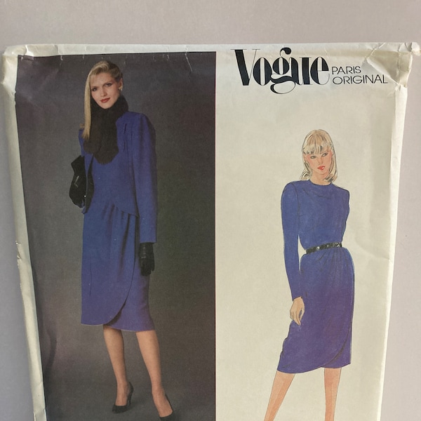 Vogue UNCUT Pattern 2577, Misses Jacket and Dress in Size 8, Pierre Balmain Paris Original, Vintage 1970's