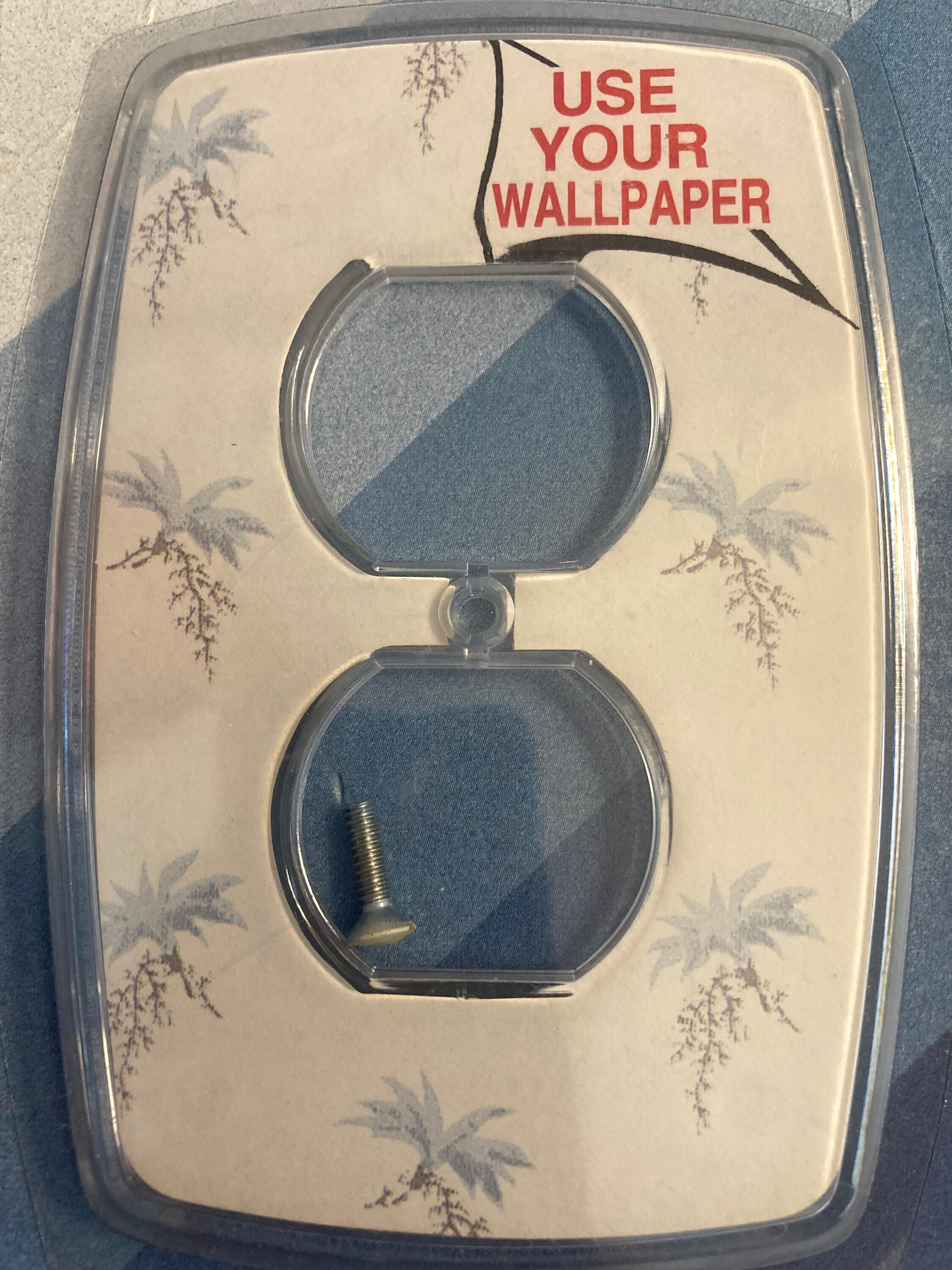 Vintage Plastic Duplex Outlet Cover Add Your Own Wallpaper Etsy