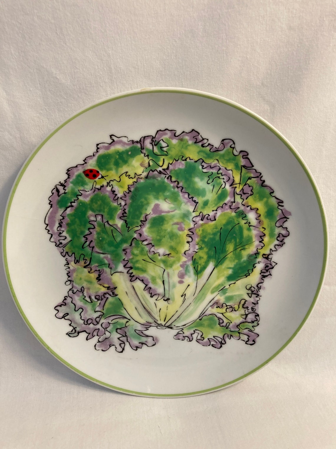 Decorative Vintage lettuce Plate 71/2 Etsy