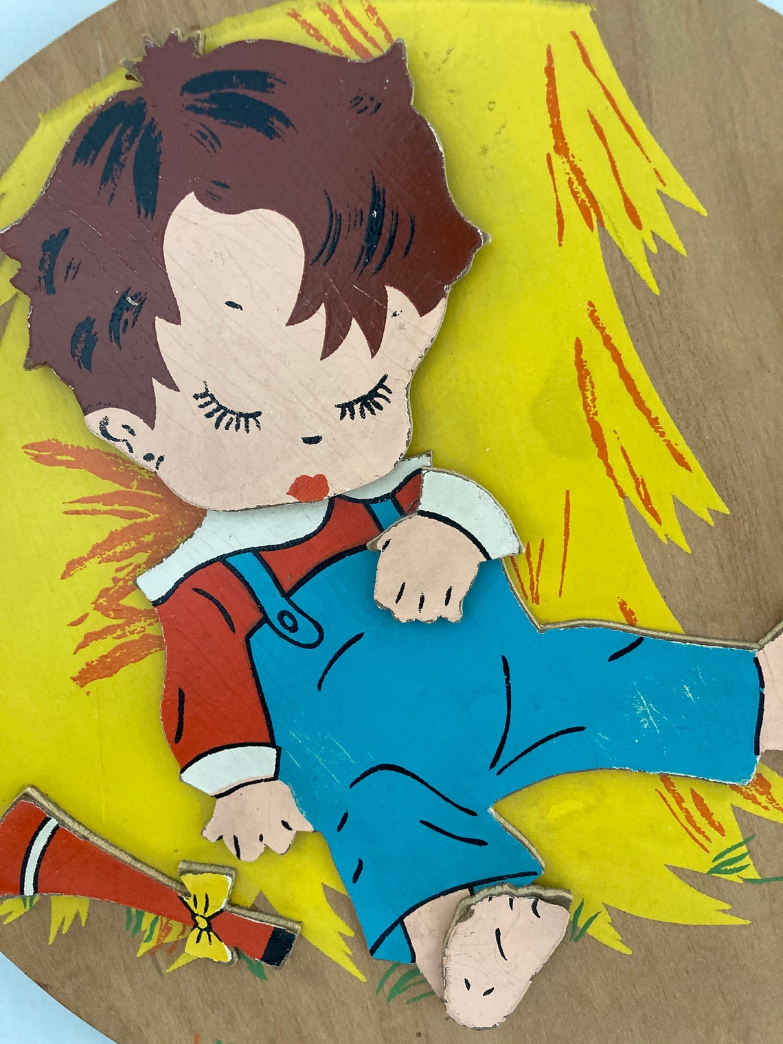 Vintage LIttle Boy Blue Wall Plaque About 9 Inches in Diameter Etsy