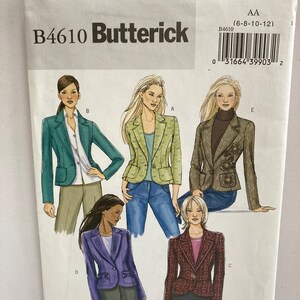 Butterick Pattern 4610, UNCUT, for Misses Jacket, Size AA (6-8-10-12), c. 2006