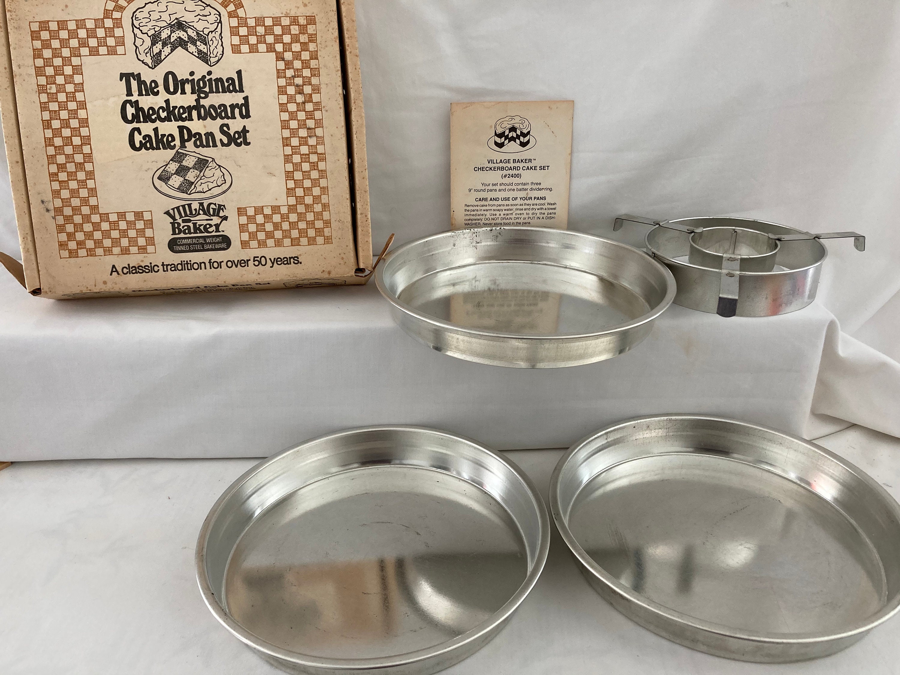 Vintage Checkerboard Cake Pan Set from Chicago Metallic Etsy