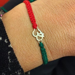 Silver Om Macrame Bracelet