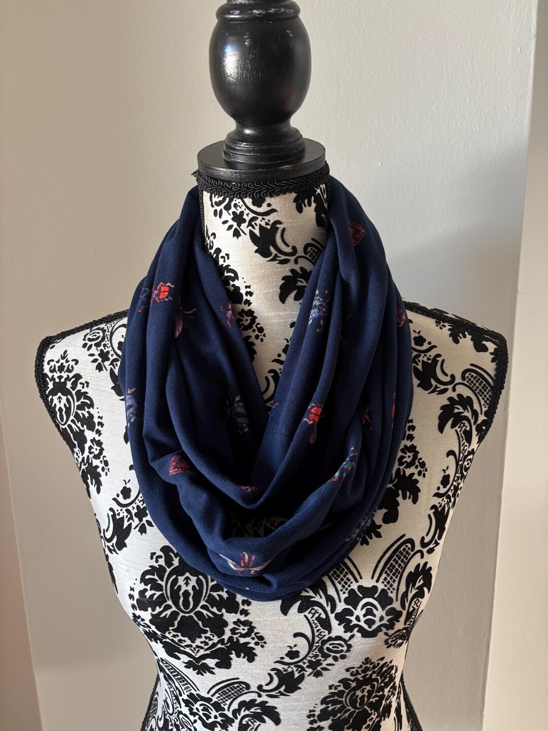 Navy Insect Navy Insect Soft Stretch Infinity Scarf - Etsy