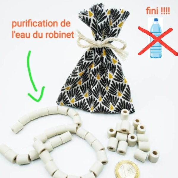 perles céramiques, EM, pour filtration de l'eau avec sachet tissus oekotex.solution anti tiques pour chien et chat.conservation des aliments