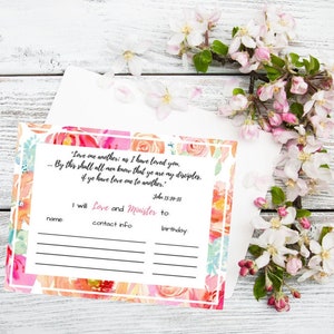 Cartes d’affectation de ministre - LDS Relief Society imprimable - Floral
