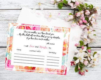 Bedieningsopdrachtkaarten - LDS Relief Society afdrukbaar - bloemen