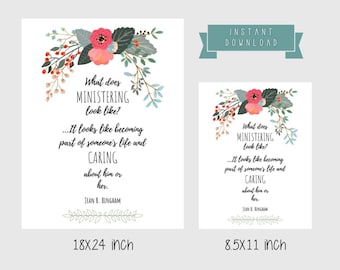 LDS Ministering - afdrukbare zustershulpvereniging /poster/hand-out/map omslagbijsluiter - wit