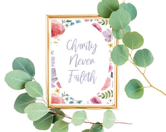 Liefdadigheid faalt nooit - Poster - LDS ZHV afdrukbaar