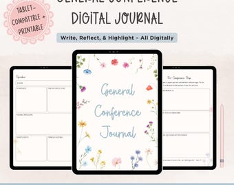 PDF General Conference Journal – LDS digitale download voor notities en reflectie | Geschikt voor afdrukken en tablets | GoodNotes + Notability