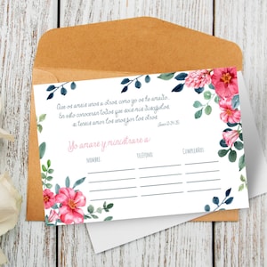 Tarjetas de Asignación Ministerial - Español - Sociedad de Socorro SUD Imprimible - Floral Marino