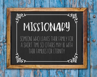 LDS-poster missionaris / muurkunst - schoolbord afdrukbaar