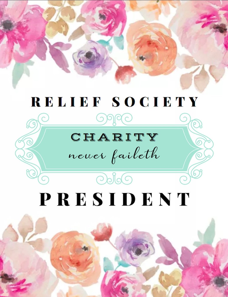 LDS Relief Society Presidency Binder Covers Printable | Etsy