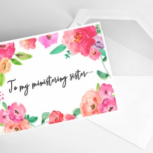 Seelsorger Karte "An meine Schwester" - Printable - Nur Vorderseite - HLT Dienst"
