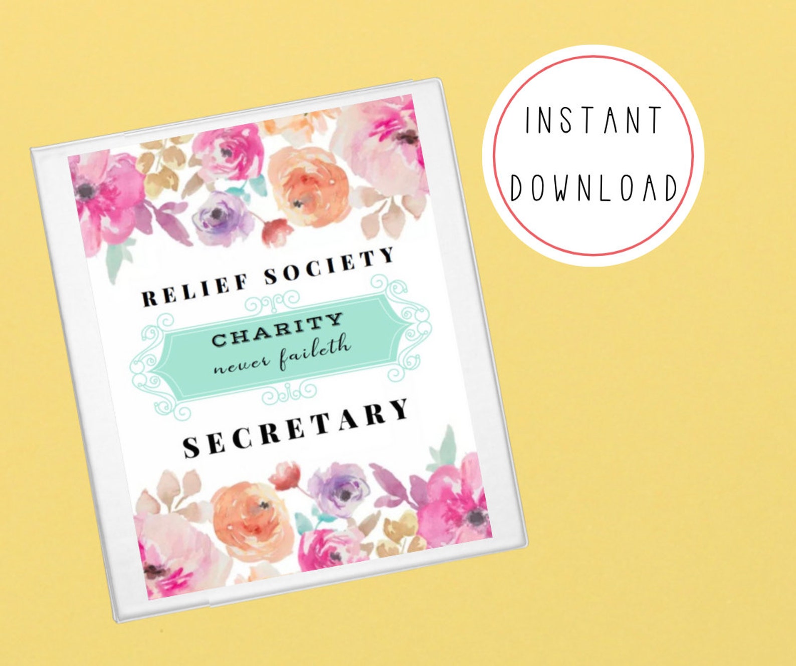 LDS Relief Society Presidency Binder Covers Printable Etsy
