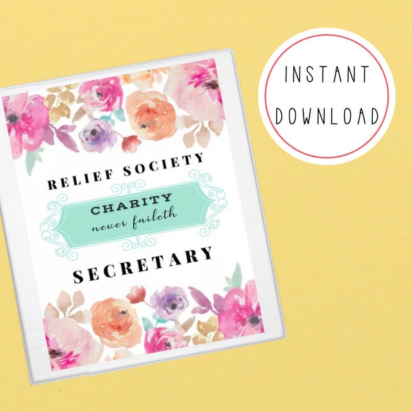 LDS Relief Society Presidency Binder Covers - Printable