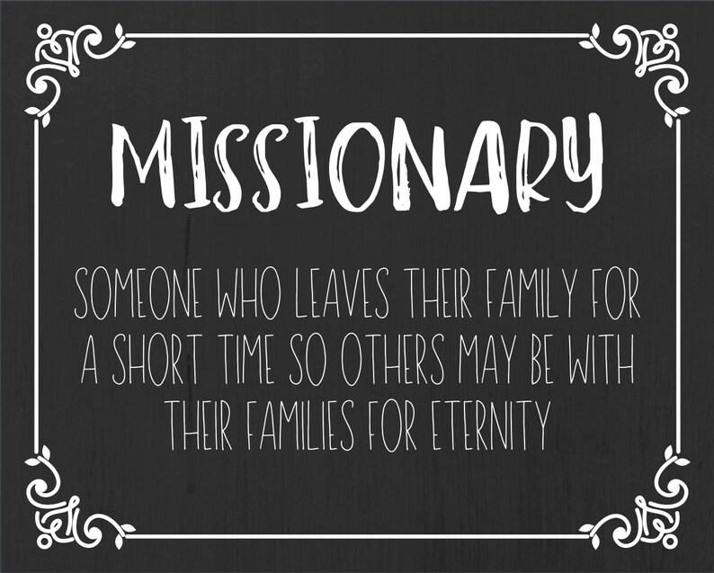 LDS Missionary Poster / Wall Art - Chalkboard Printable - Etsy