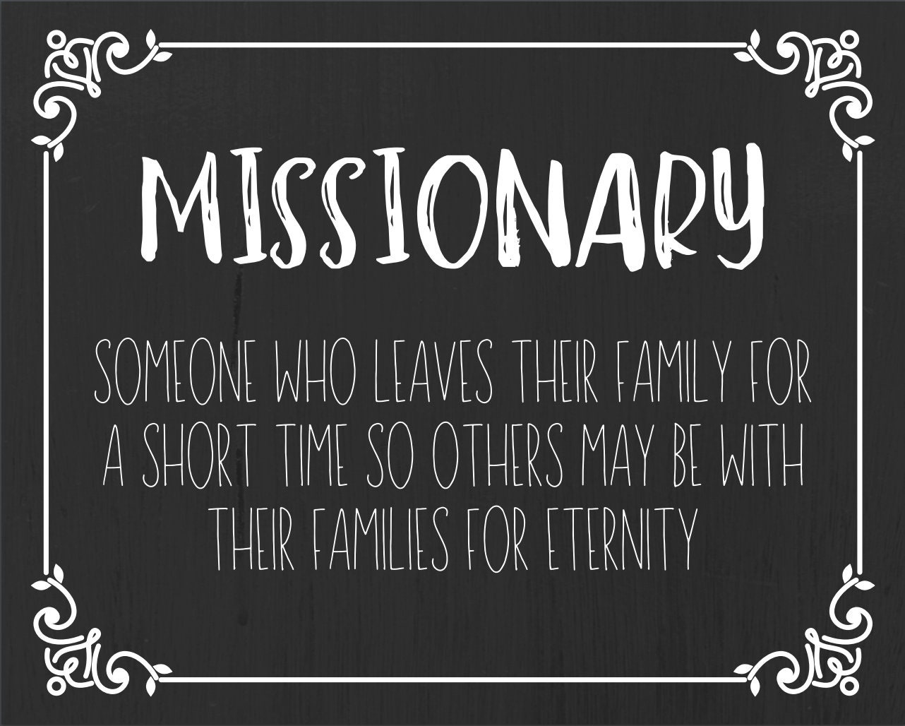 LDS Missionary Poster / Wall Art - Chalkboard Printable - Etsy
