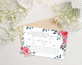 Bedieningsopdrachtkaarten - LDS Relief Society afdrukbaar - marineblauw bloemen