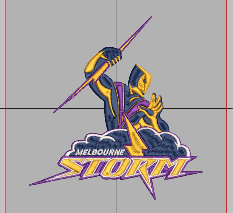 Melbourne Storm Embroidery Design Etsy