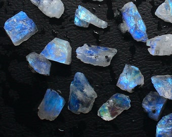 Raw Rainbow Moonstone, Natural Crystal Gemstone, Blue Fire Moonstone Rough Stone, Blue Flashy Moonstone, Wholesale Lot, Crystal Mineral Gems