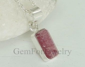 Pink Tourmaline Pendant, Tourmaline Necklace Pendant, October Birthstone Jewelry,  Crystal Pendant, Healing Gemstone, Birthday Gift For Her