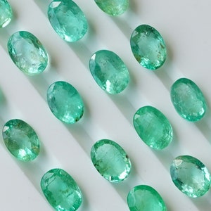 7x5mm Colombian Emerald Oval Faceted, AAA+ Fine Quality Untreated Natural Emerald, May Birthstone, Emerald Crystal For Jewelry Making