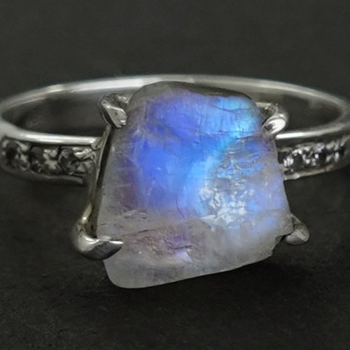 Raw Moonstone Ring Raw Stone Jewelry Electroformed Ring - Etsy Canada